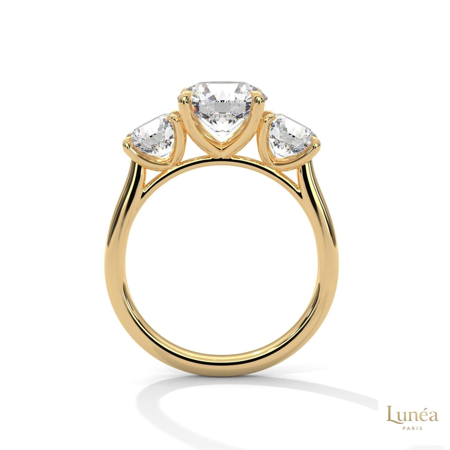 3.60 Ct. Three-Stone Lab Diamond Engagement Ring