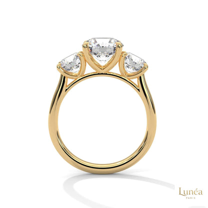 3.60 Ct. Three-Stone Lab Diamond Engagement Ring
