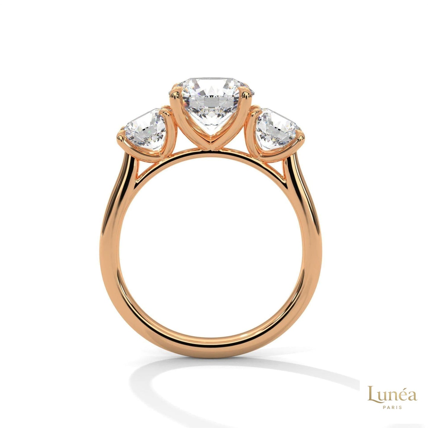 3.60 Ct. Three-Stone Lab Diamond Engagement Ring