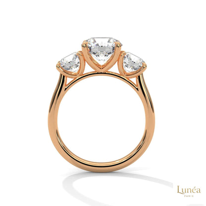 3.60 Ct. Three-Stone Lab Diamond Engagement Ring
