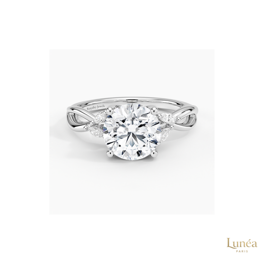 Twisted Band Lab Diamond Ring – Luxury Bridal Jewelry | Lab Grown | 14K Gold & Platinum