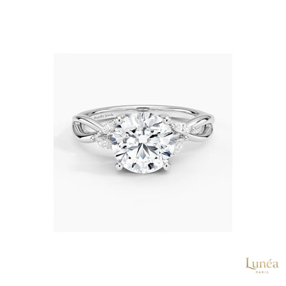 Twisted Band Lab Diamond Ring – Luxury Bridal Jewelry | Lab Grown | 14K Gold & Platinum