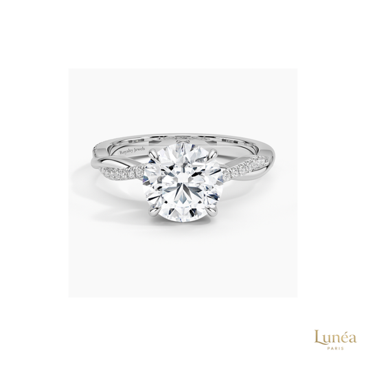 Infinity Twist Lab Diamond Engagement Ring | Lab Grown | 14K Gold & Platinum