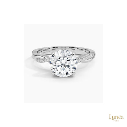 Infinity Twist Lab Diamond Engagement Ring | Lab Grown | 14K Gold & Platinum