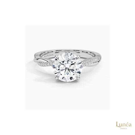 Infinity Twist Lab Diamond Engagement Ring | Lab Grown | 14K Gold & Platinum