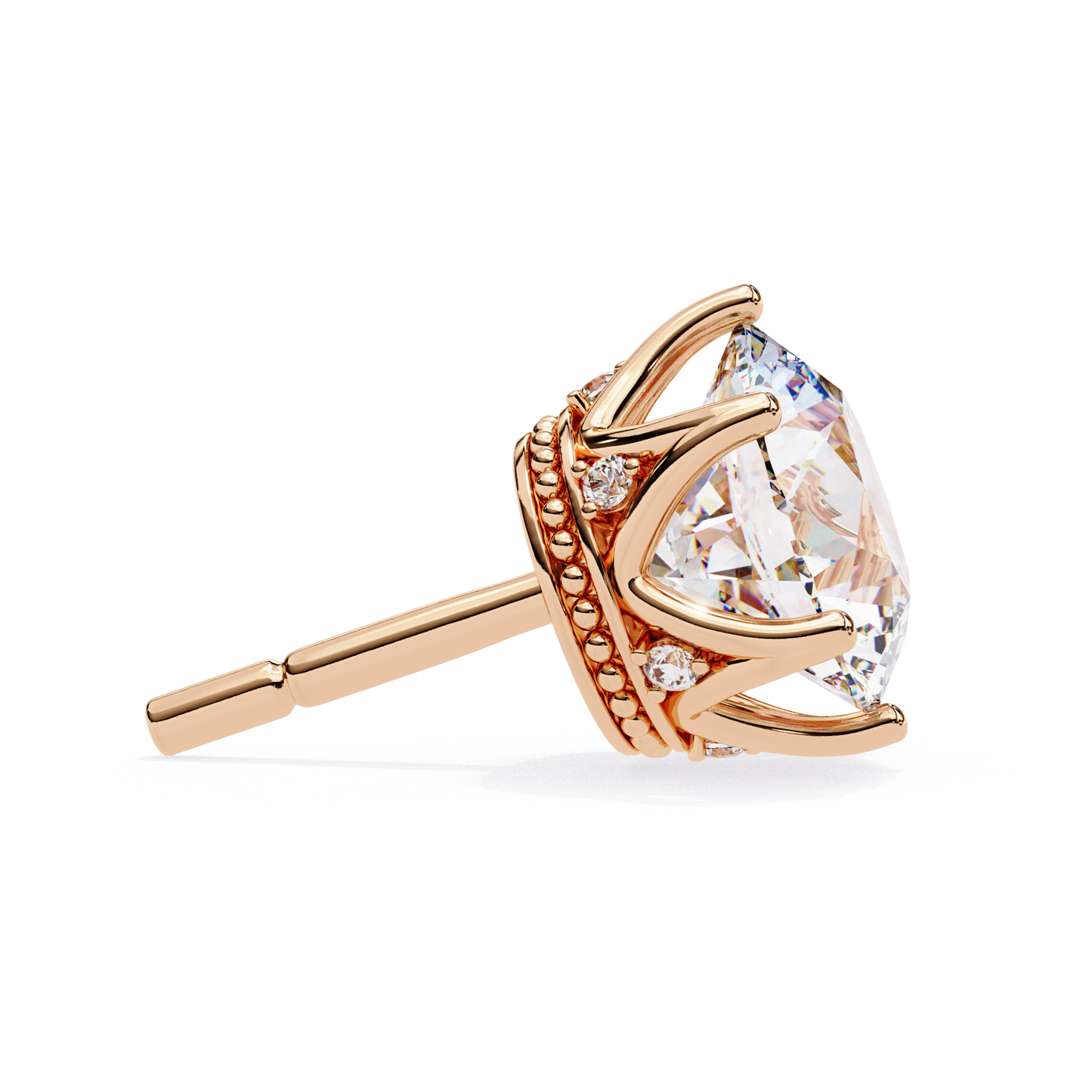 2.62 CTW Round Lab-Grown Diamond Crown-Set Stud Earrings in 14K Gold