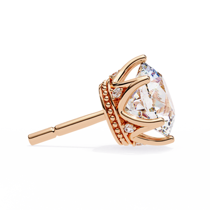 2.62 CTW Round Lab-Grown Diamond Crown-Set Stud Earrings in 14K Gold