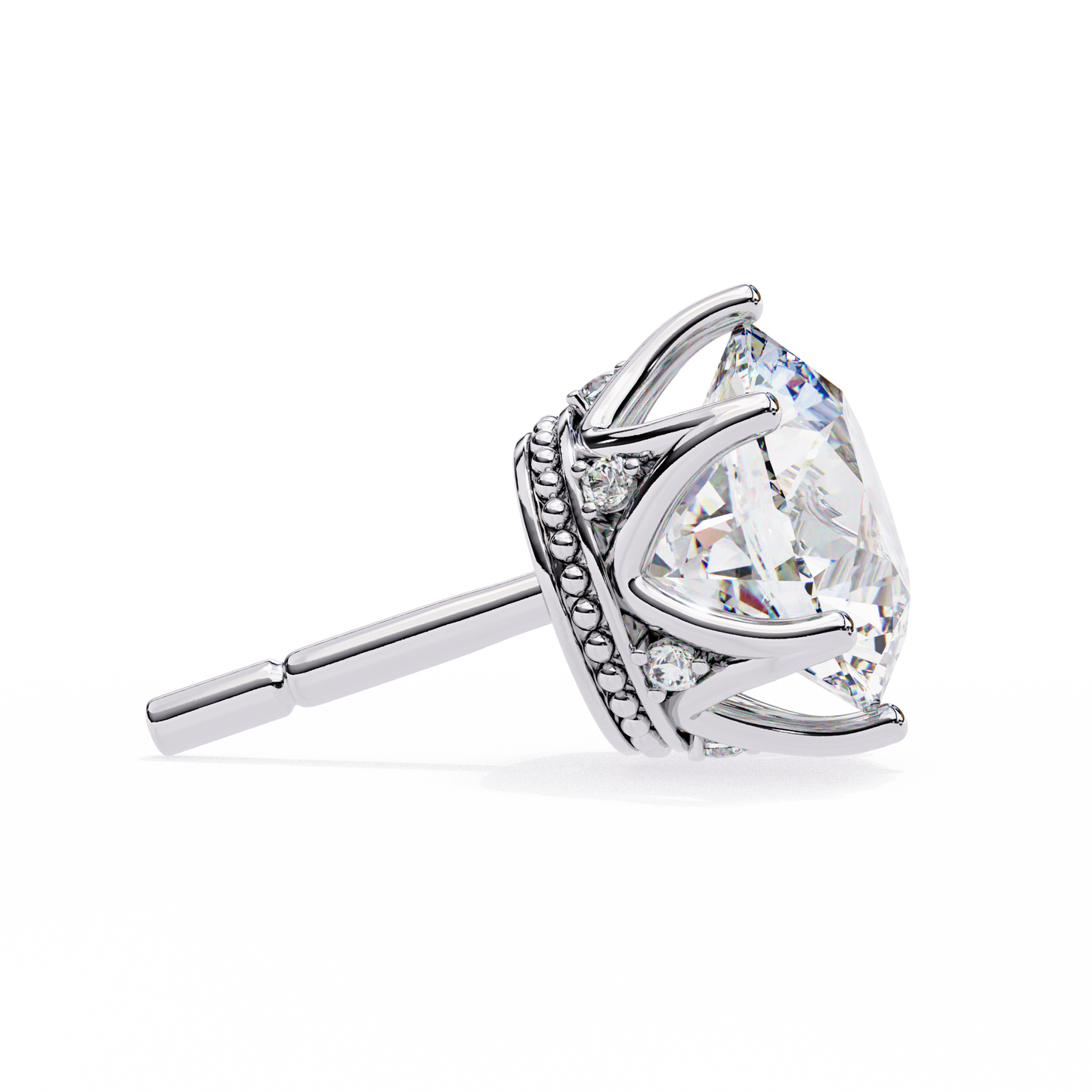 2.62 CTW Round Lab-Grown Diamond Crown-Set Stud Earrings in 14K Gold