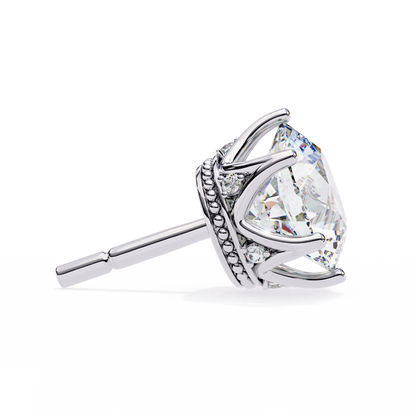 2.62 CTW Round Lab-Grown Diamond Crown-Set Stud Earrings in 14K Gold