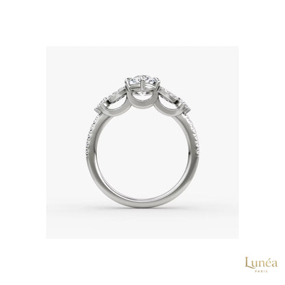 Luxury Lab Diamond Engagement Ring – Handcrafted Elegance | Lab Grown | 14K Gold & Platinum