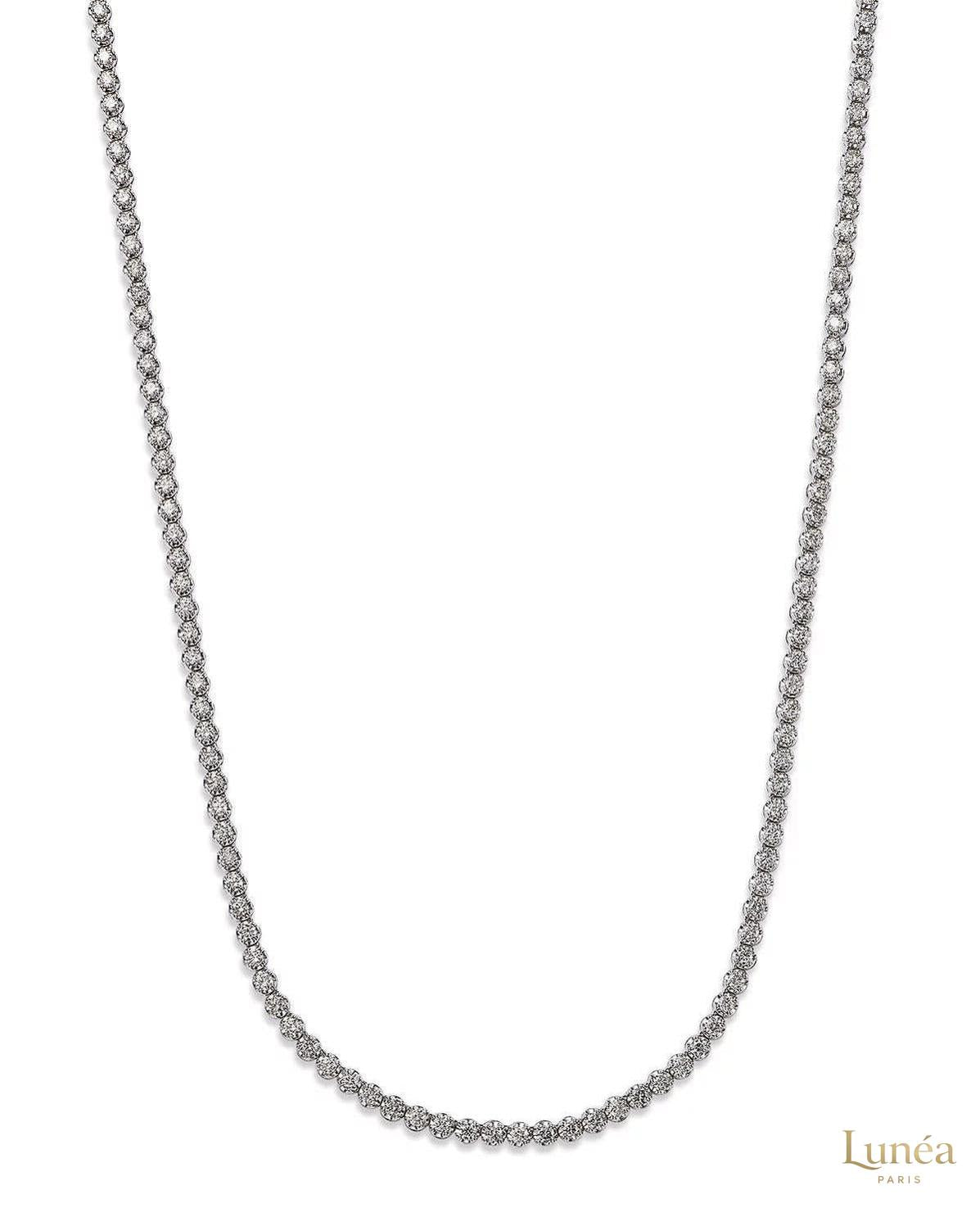 4-Prong tennis necklace in 18 Inch