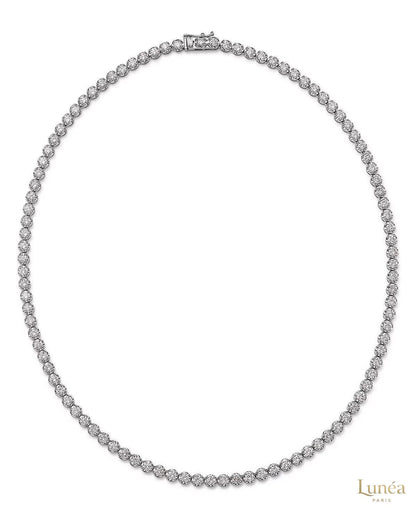 4-Prong tennis necklace in 18 Inch