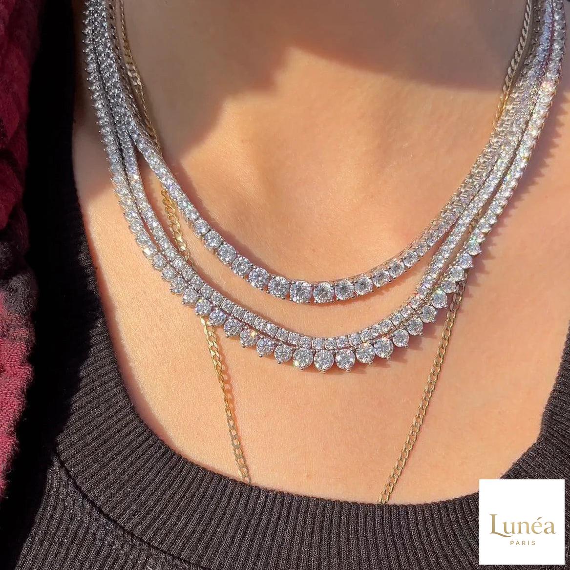 4-Prong tennis necklace in 18 Inch