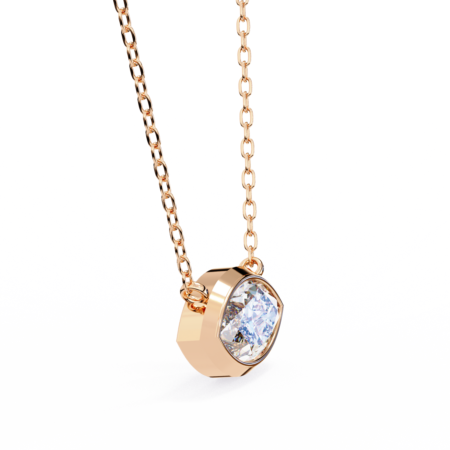0.7 CT Marquise Lab-Grown Diamond Bezel Pendant Necklace in 14K Gold & Platinum