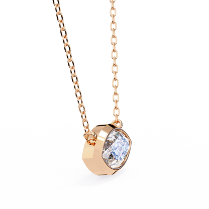 0.7 CT Marquise Lab-Grown Diamond Bezel Pendant Necklace in 14K Gold & Platinum