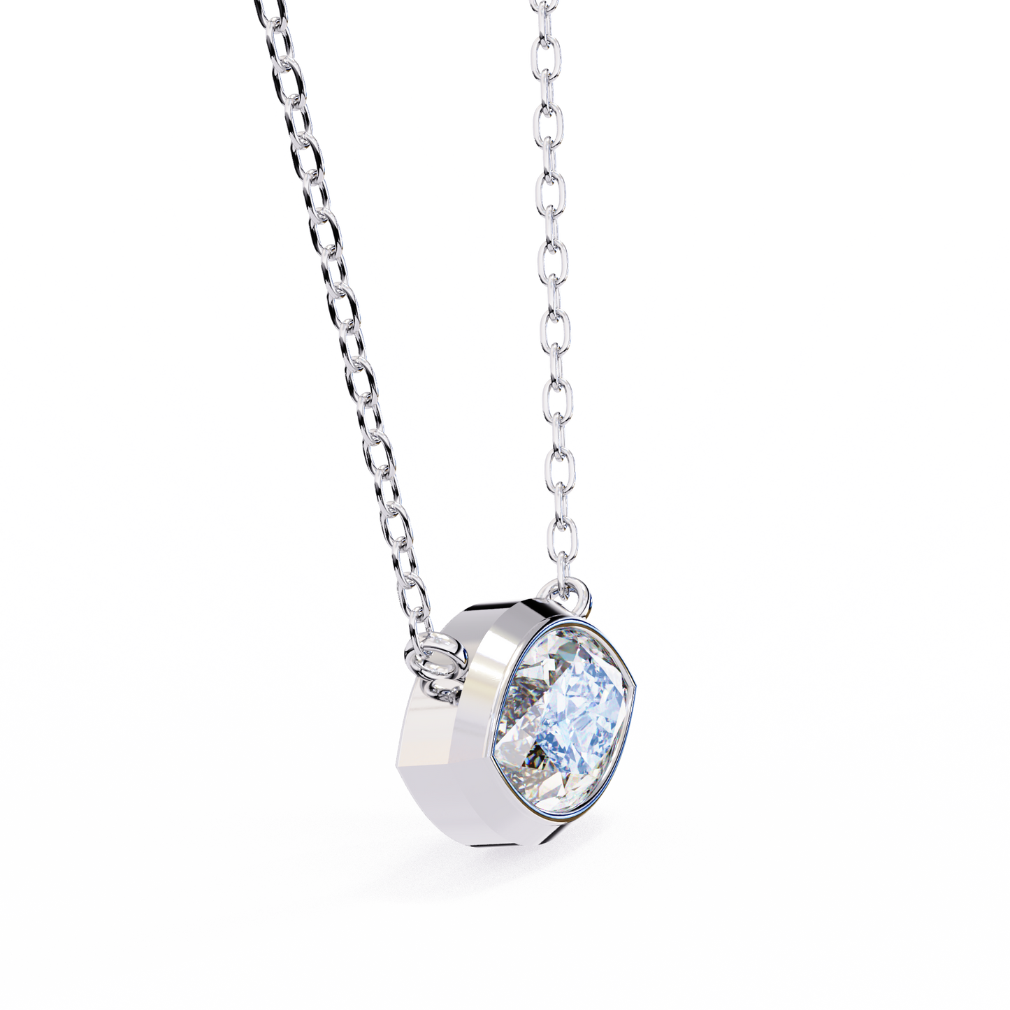 0.7 CT Marquise Lab-Grown Diamond Bezel Pendant Necklace in 14K Gold & Platinum