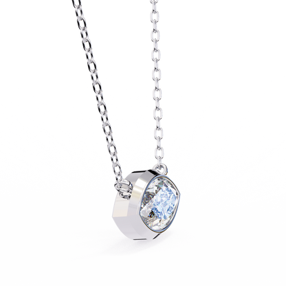 0.7 CT Marquise Lab-Grown Diamond Bezel Pendant Necklace in 14K Gold & Platinum