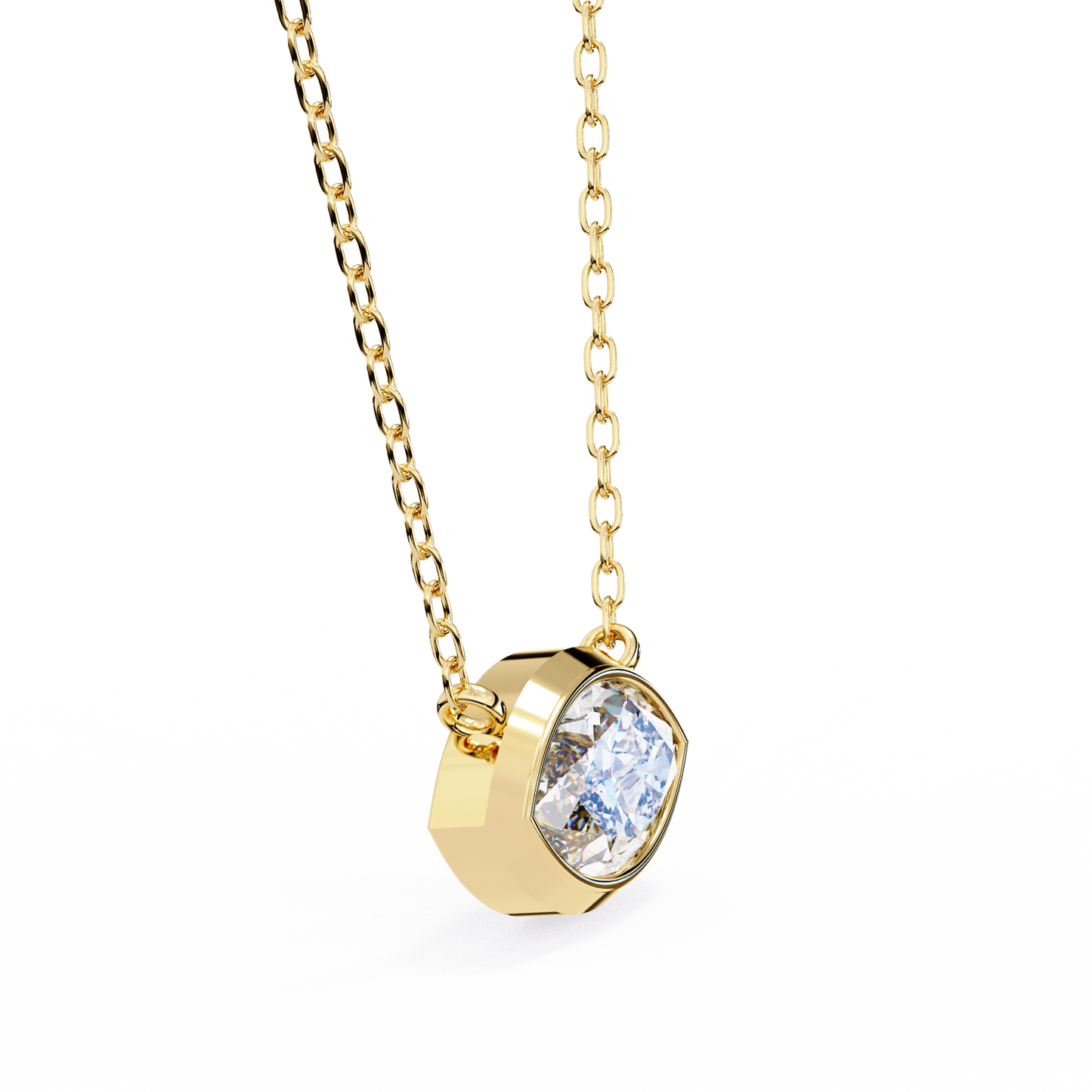0.7 CT Marquise Lab-Grown Diamond Bezel Pendant Necklace in 14K Gold & Platinum