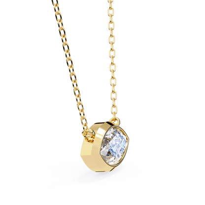 0.7 CT Marquise Lab-Grown Diamond Bezel Pendant Necklace in 14K Gold & Platinum