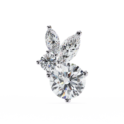 1.43 CTW Round & Marquise Lab-Grown Diamond Botanical Cluster Stud Earrings in 14K Gold