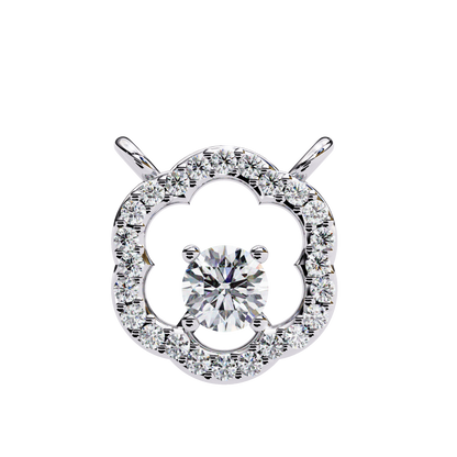 0.30 CTW G Initial Halo Lab-Grown Diamond Necklace in 14K Gold & Platinum