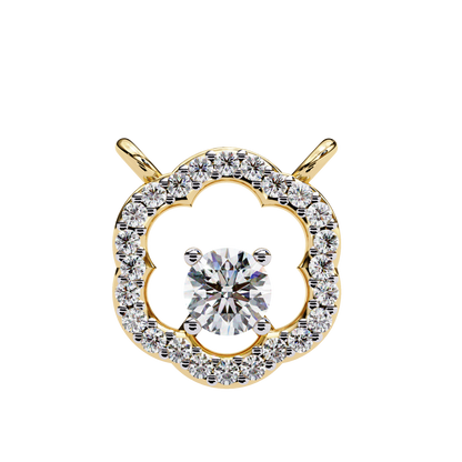0.30 CTW G Initial Halo Lab-Grown Diamond Necklace in 14K Gold & Platinum