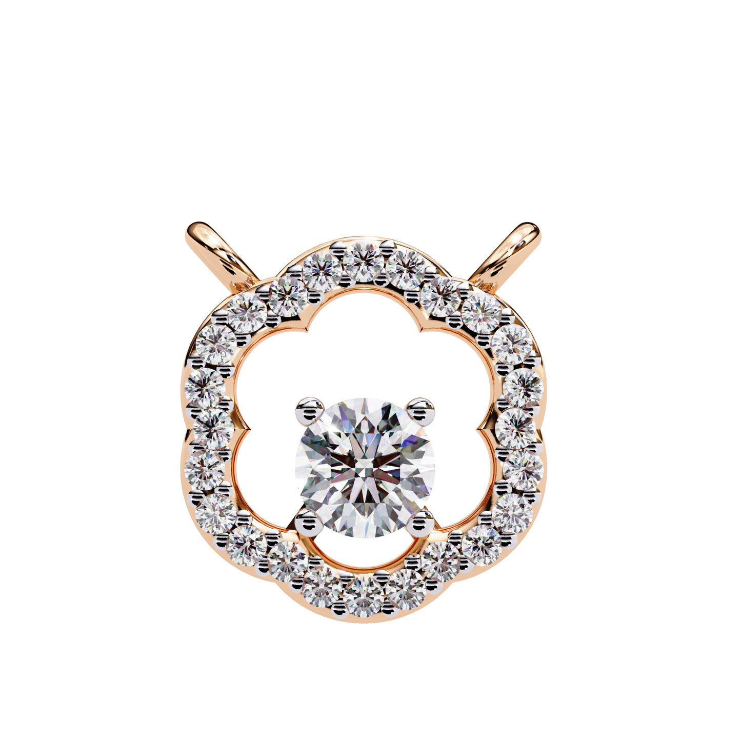 0.30 CTW G Initial Halo Lab-Grown Diamond Necklace in 14K Gold & Platinum