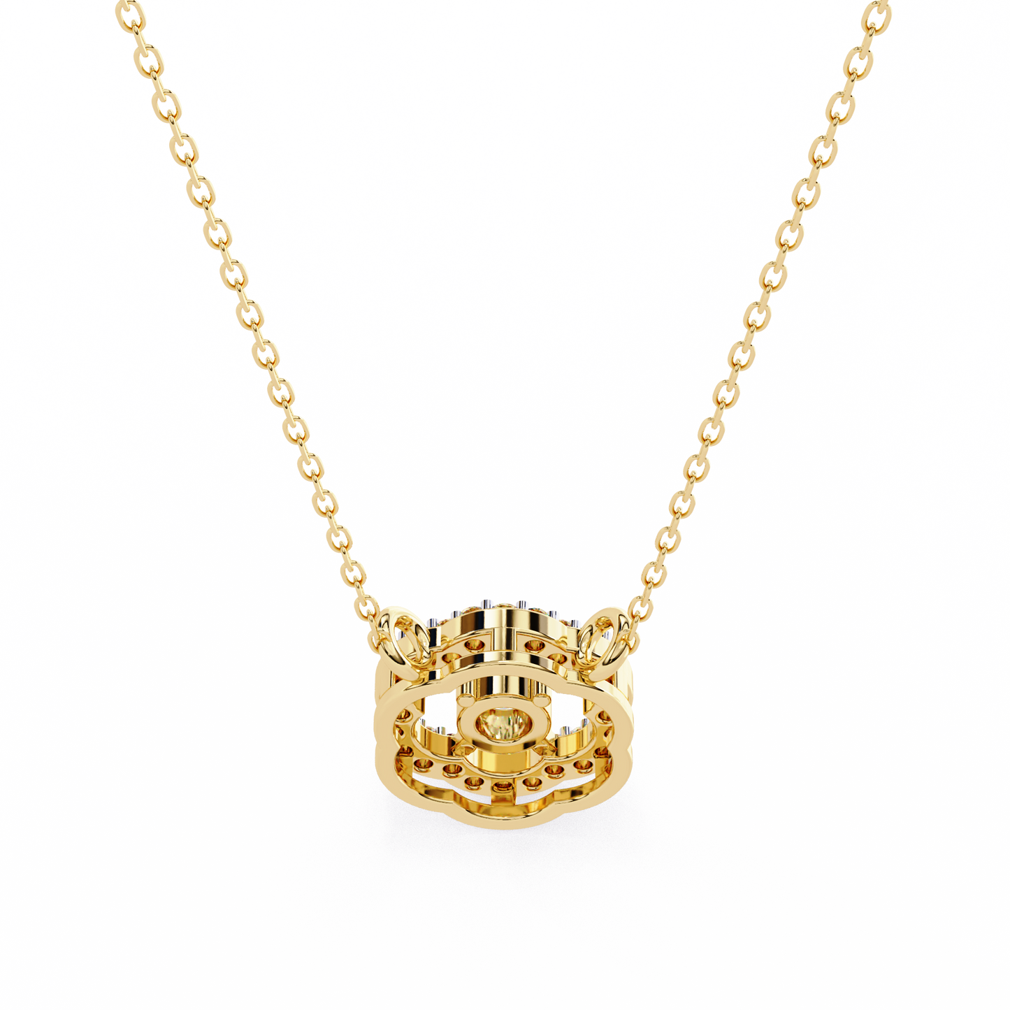 0.30 CTW G Initial Halo Lab-Grown Diamond Necklace in 14K Gold & Platinum