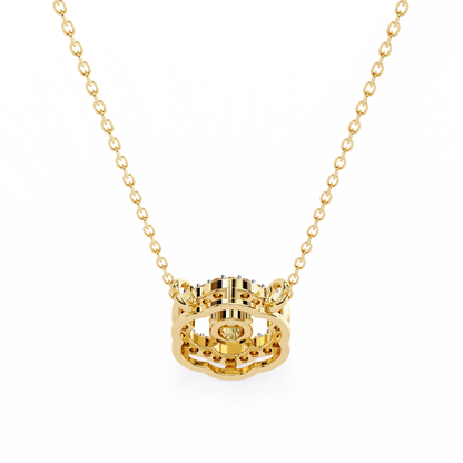 0.30 CTW G Initial Halo Lab-Grown Diamond Necklace in 14K Gold & Platinum