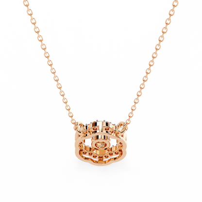 0.30 CTW G Initial Halo Lab-Grown Diamond Necklace in 14K Gold & Platinum