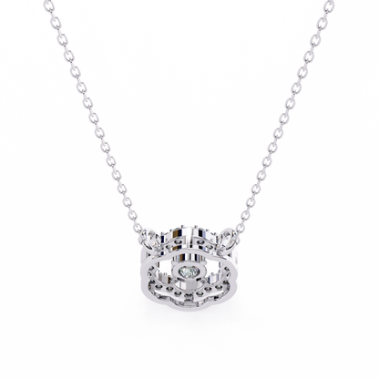 0.30 CTW G Initial Halo Lab-Grown Diamond Necklace in 14K Gold & Platinum