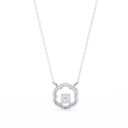 0.30 CTW G Initial Halo Lab-Grown Diamond Necklace in 14K Gold & Platinum