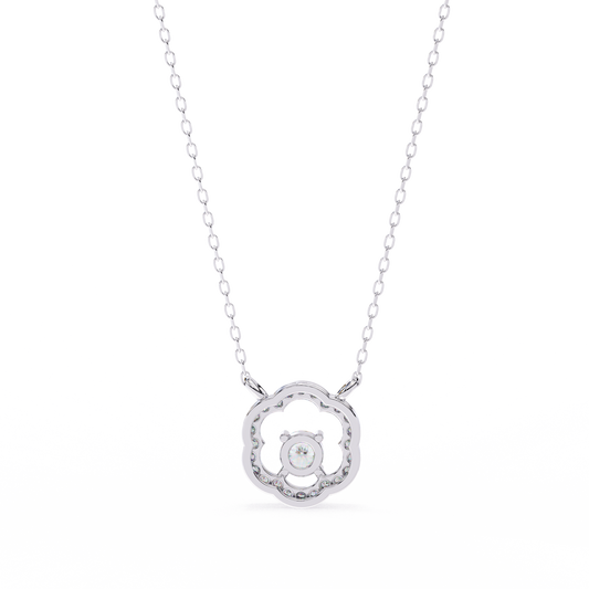 0.30 CTW G Initial Halo Lab-Grown Diamond Necklace in 14K Gold & Platinum