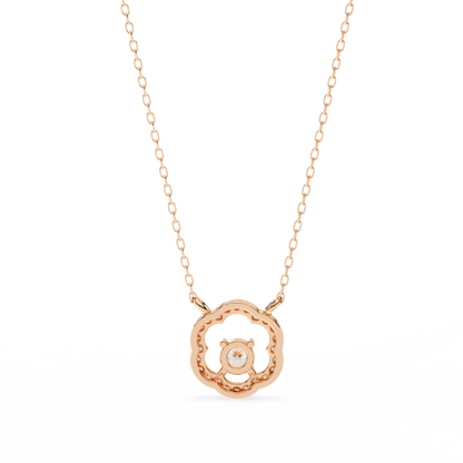 0.30 CTW G Initial Halo Lab-Grown Diamond Necklace in 14K Gold & Platinum