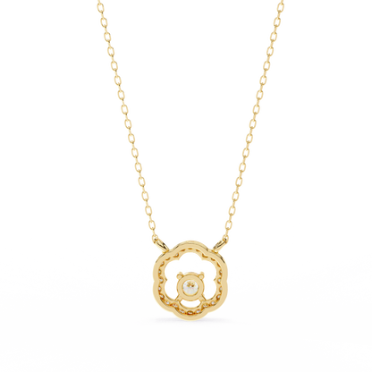 0.30 CTW G Initial Halo Lab-Grown Diamond Necklace in 14K Gold & Platinum