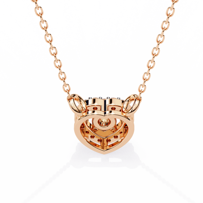0.20 CTW Heart Halo Round Lab-Grown Diamond Necklace in 14K Gold & Platinum