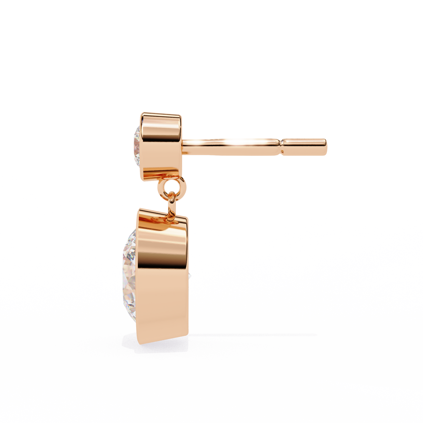 1.83 CTW Round Lab-Grown Diamond Bezel Drop Earrings in 14K Gold