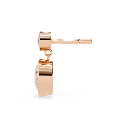 1.83 CTW Round Lab-Grown Diamond Bezel Drop Earrings in 14K Gold