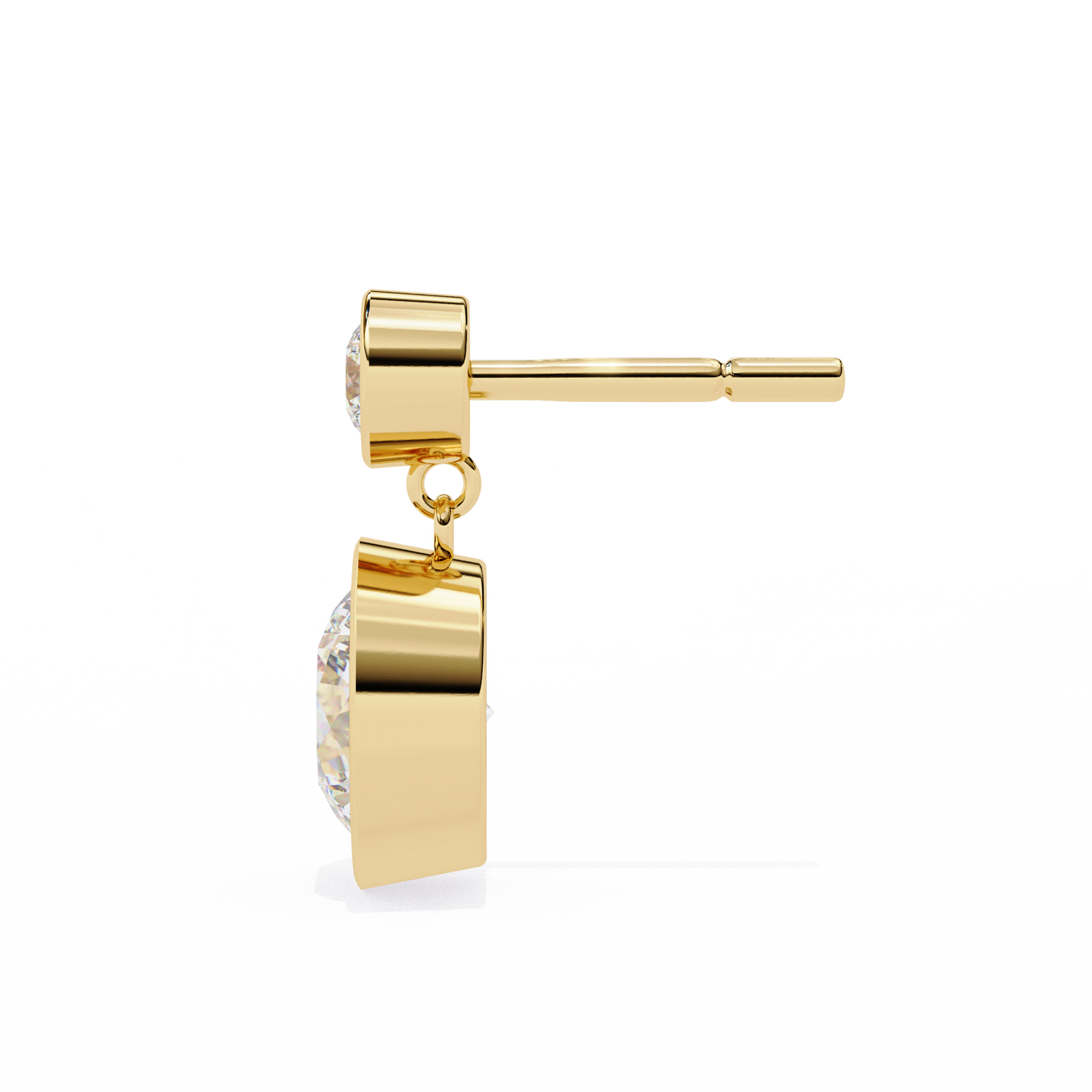 1.83 CTW Round Lab-Grown Diamond Bezel Drop Earrings in 14K Gold