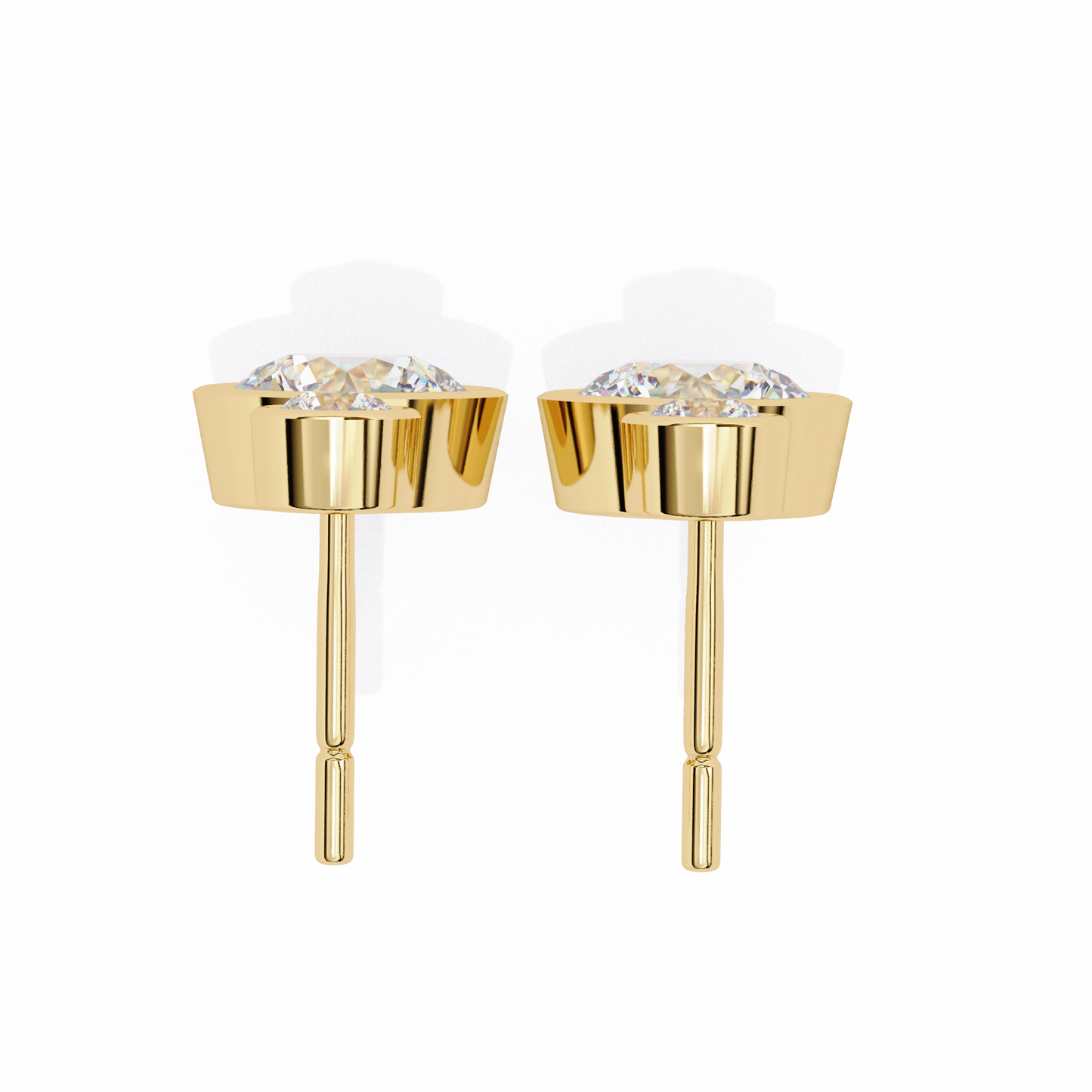 1.83 CTW Round Lab-Grown Diamond Bezel Drop Earrings in 14K Gold