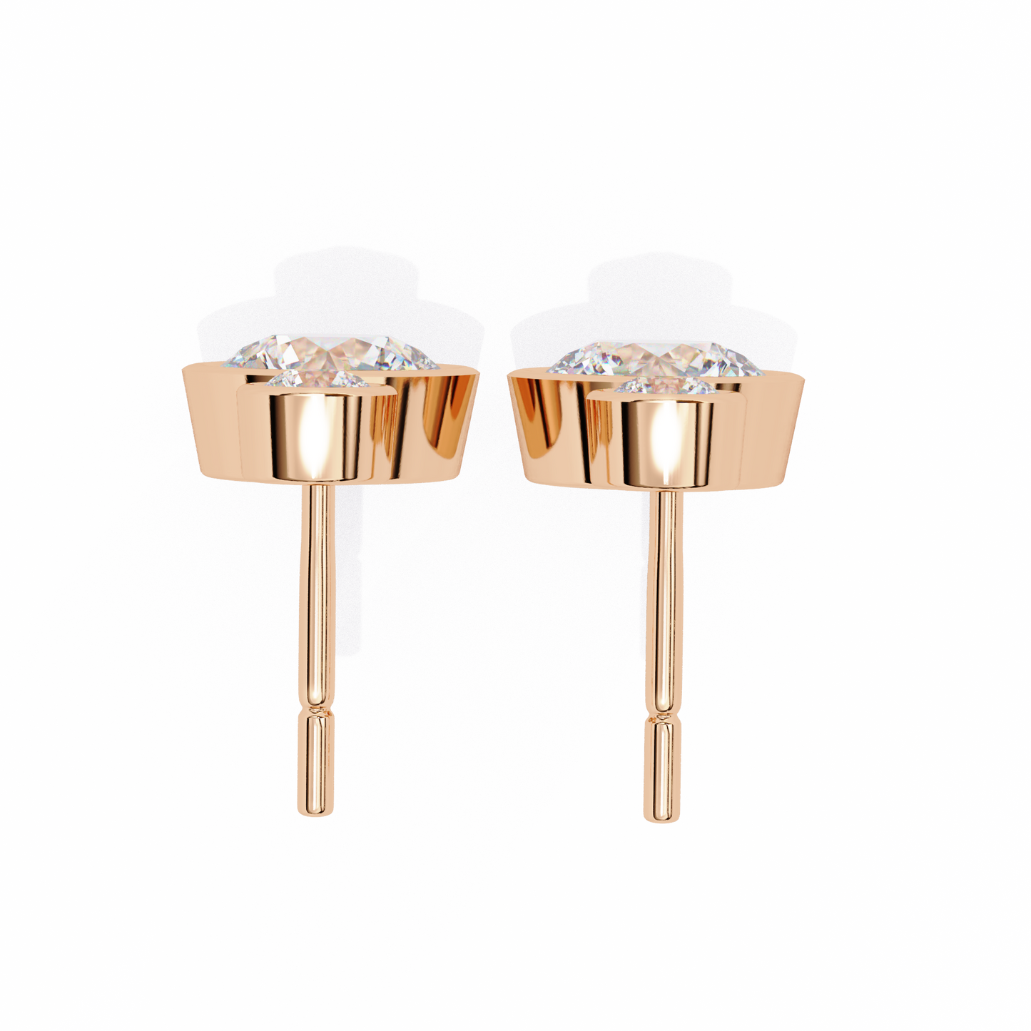 1.83 CTW Round Lab-Grown Diamond Bezel Drop Earrings in 14K Gold