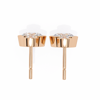 1.83 CTW Round Lab-Grown Diamond Bezel Drop Earrings in 14K Gold