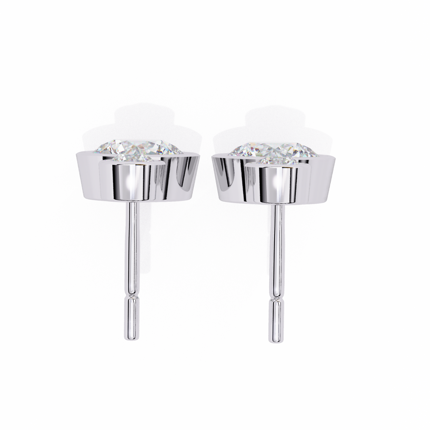 1.83 CTW Round Lab-Grown Diamond Bezel Drop Earrings in 14K Gold