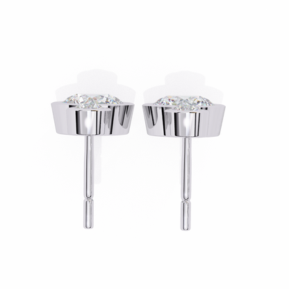 1.83 CTW Round Lab-Grown Diamond Bezel Drop Earrings in 14K Gold