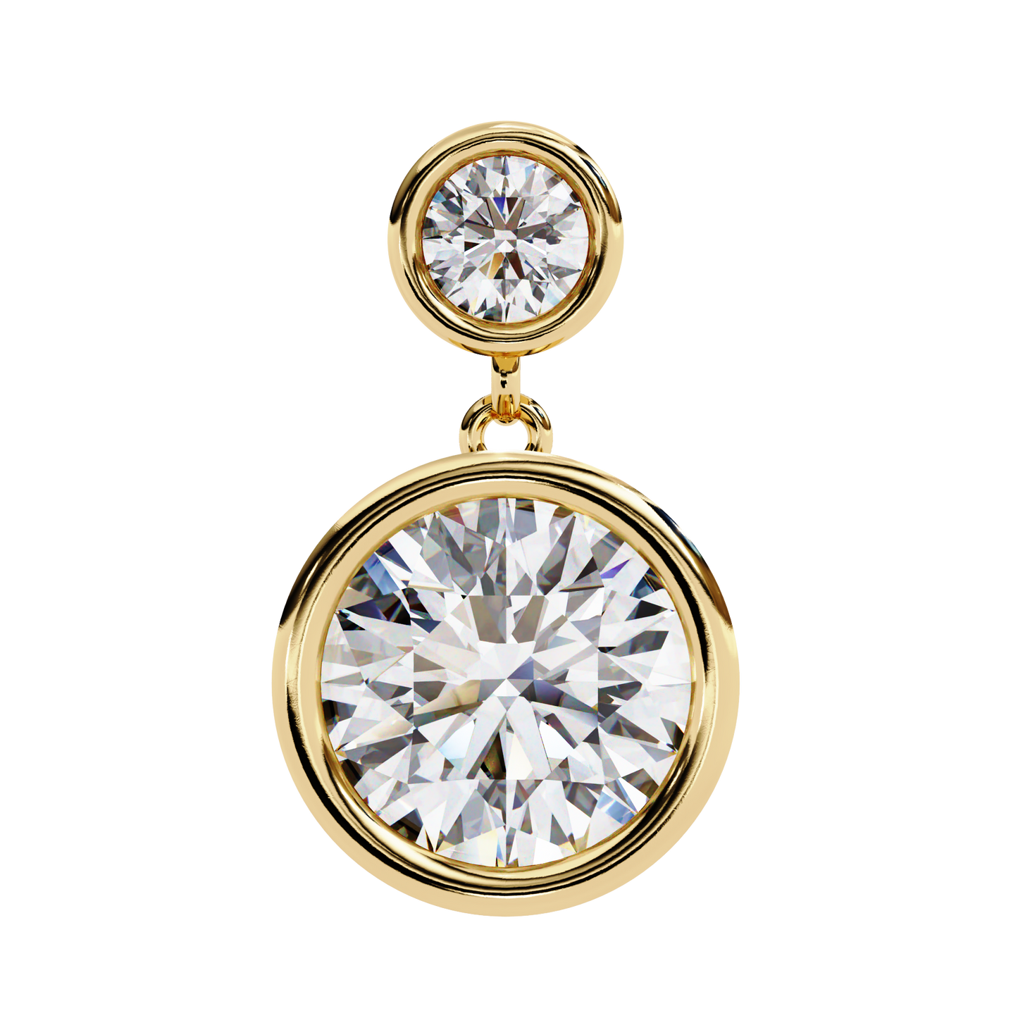 1.83 CTW Round Lab-Grown Diamond Bezel Drop Earrings in 14K Gold