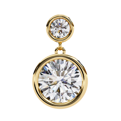1.83 CTW Round Lab-Grown Diamond Bezel Drop Earrings in 14K Gold