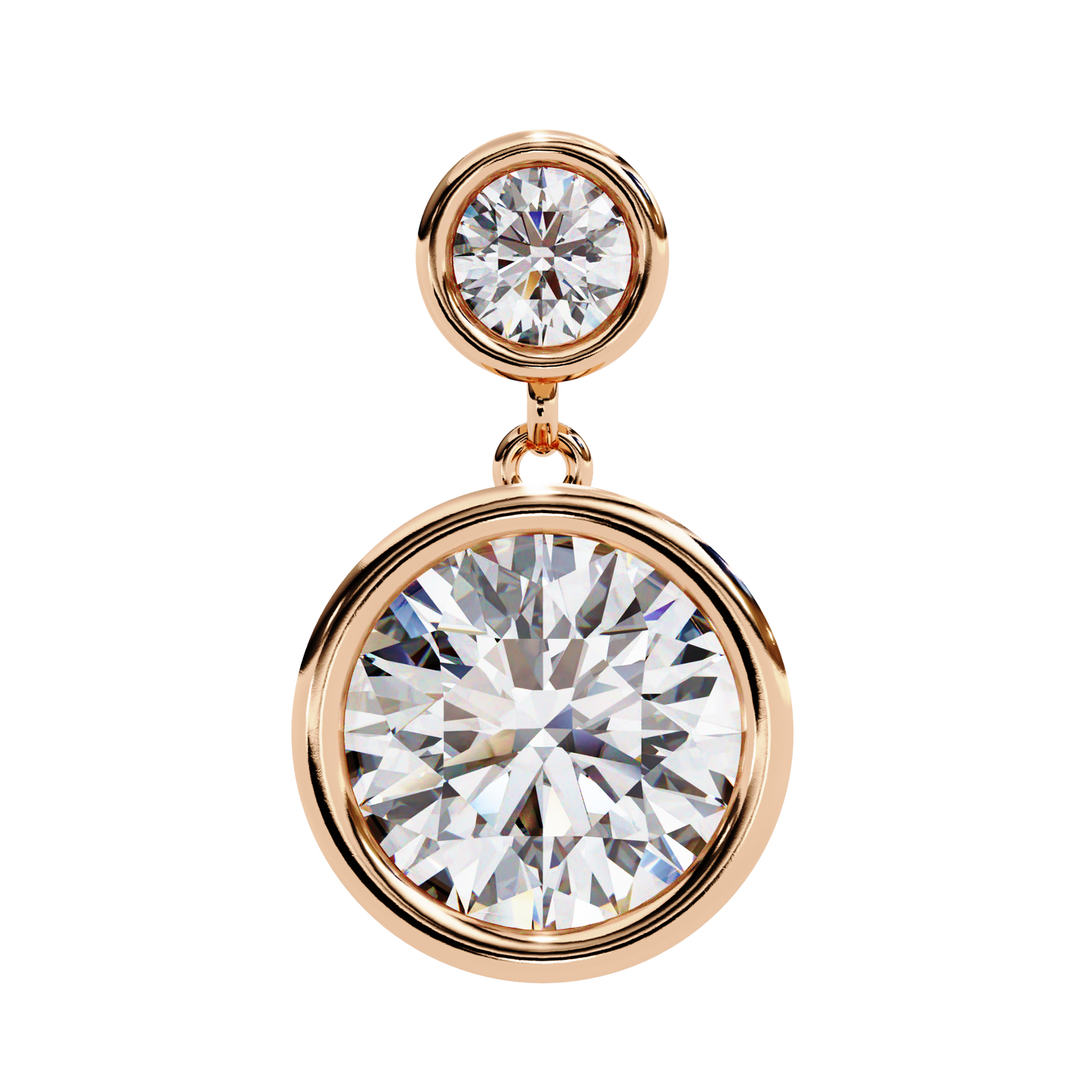 1.83 CTW Round Lab-Grown Diamond Bezel Drop Earrings in 14K Gold