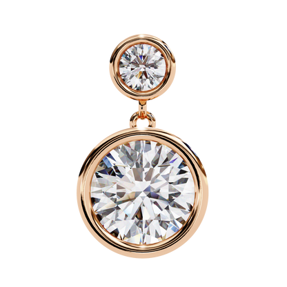 1.83 CTW Round Lab-Grown Diamond Bezel Drop Earrings in 14K Gold