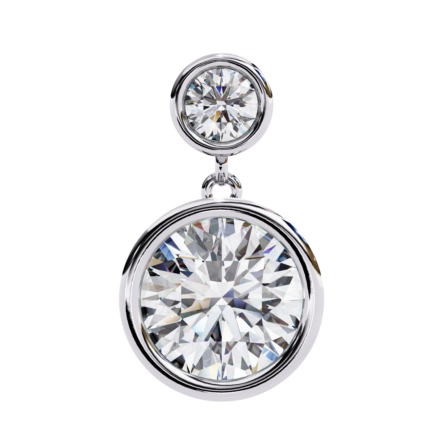 1.83 CTW Round Lab-Grown Diamond Bezel Drop Earrings in 14K Gold