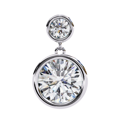 1.83 CTW Round Lab-Grown Diamond Bezel Drop Earrings in 14K Gold